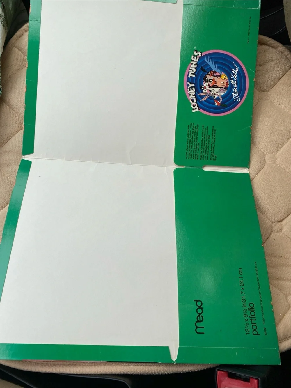 Looney Tunes Bugs‎ Bunny Mead Folder Portfolio Vintage 1989